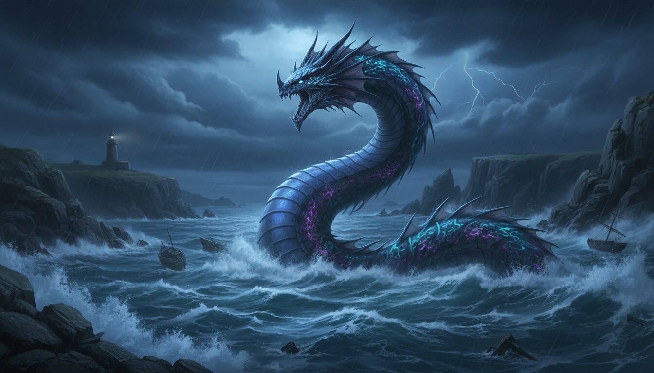 découvrez le mystère du serpent de mer breton, une créature mythique légendaire de l’océan atlantique, au cœur des traditions maritimes bretonnes.