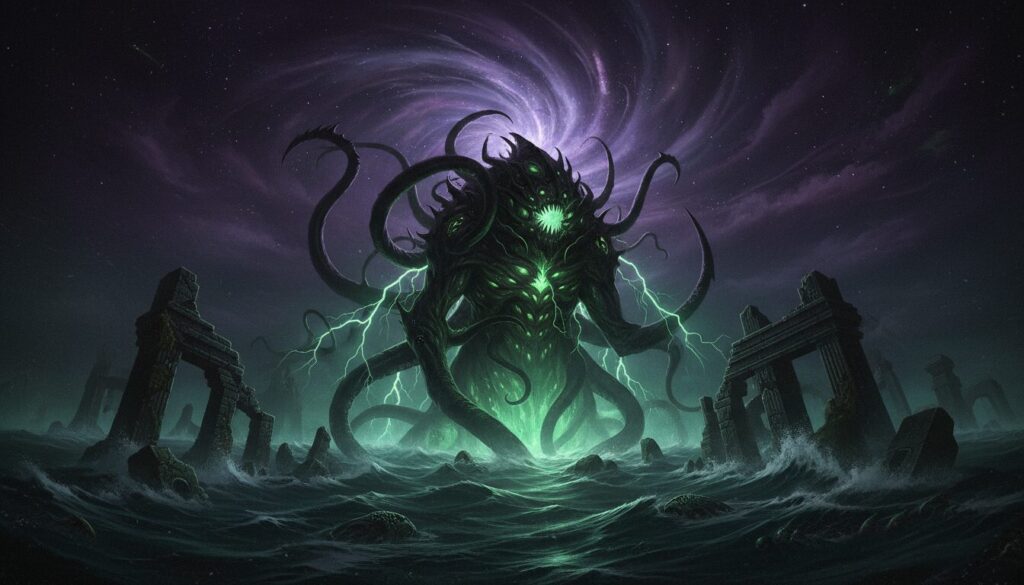 exploration de la divinité sombre cthulhu et de son influence dans le folklore moderne américain, en tant que figure mythologique et culturelle historique.
