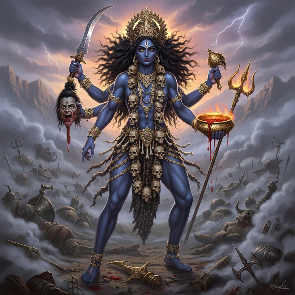 découvrez la divinité sombre kali dans la mythologie indienne, déesse puissante incarnant la destruction et la transformation, symbole de forces mystiques et spirituelles.