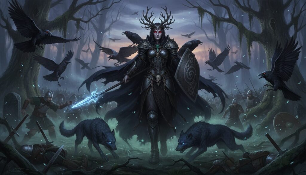 découvrez la divinité sombre morrigan dans la mythologie irlandaise, déesse de la guerre, de la mort et du destin, symbole de puissance et de mystère.