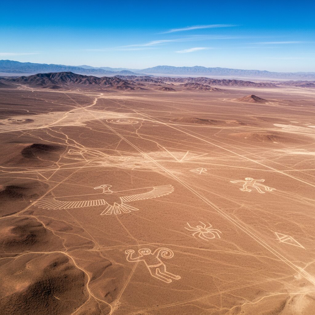 découvrez le mystère ancien des lignes de nazca au pérou, ces gigantesques géoglyphes mystérieux gravés dans le désert, et explorez leurs origines et significations fascinantes.