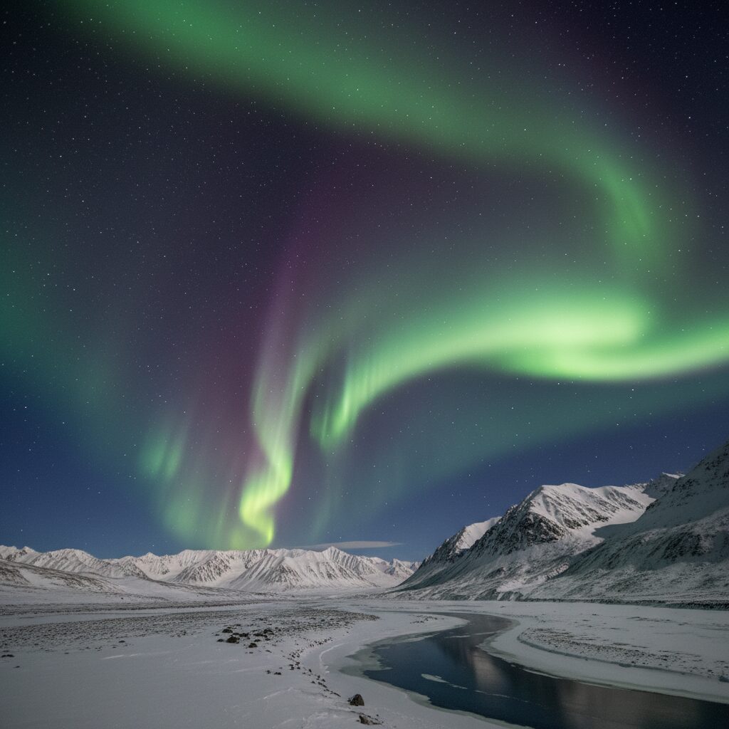 découvrez le phénomène surnaturel des aurores boréales dans l’arctique canadien, un spectacle lumineux enchanteur qui illumine les cieux polaires.