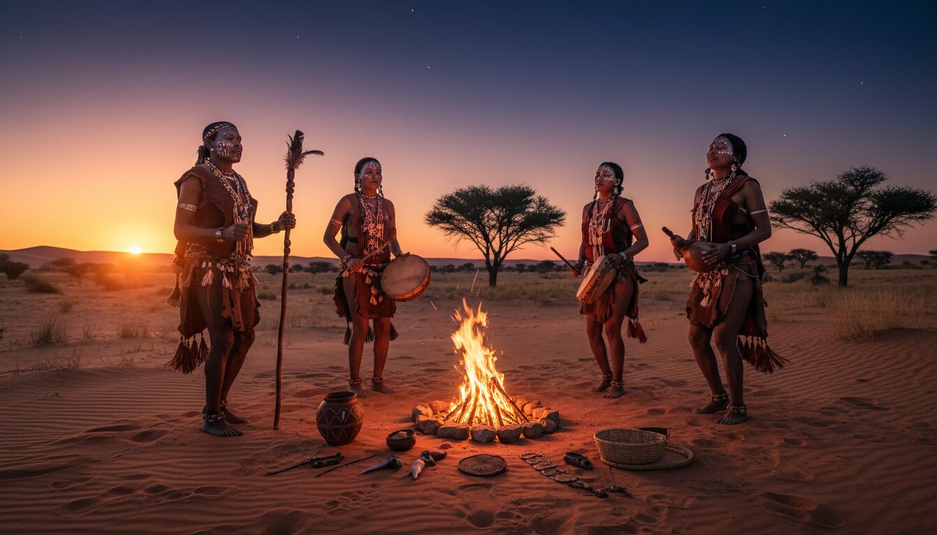 découvrez les rituels anciens des san dans le désert du kalahari, une immersion fascinante au cœur des traditions millénaires de ce peuple autochtone unique.
