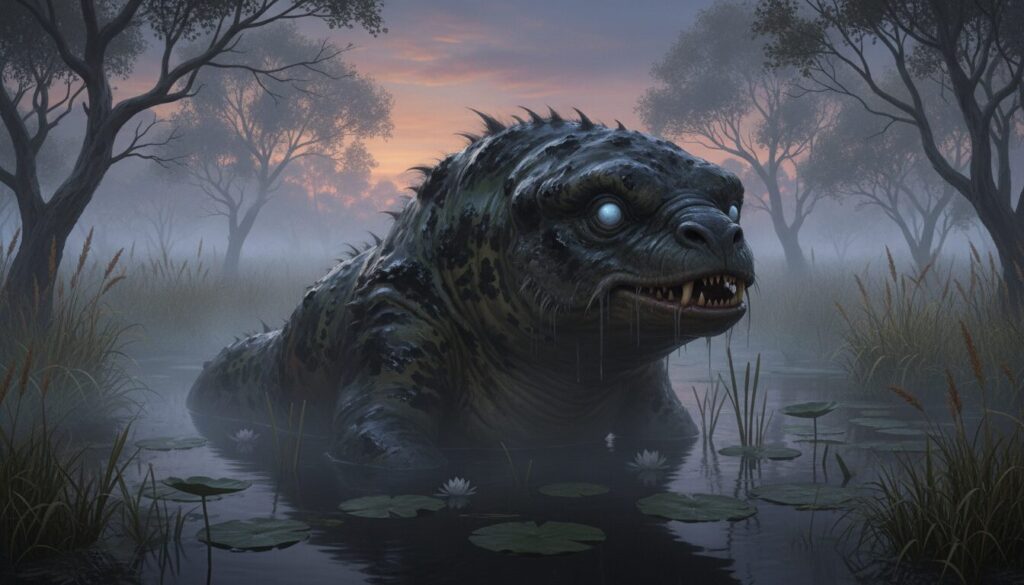découvrez le bunyip, créature légendaire du folklore australien, mystérieuse et fascinante, qui hante les rivières et marais depuis des siècles.