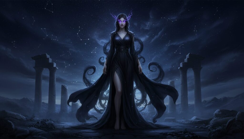 découvrez nyx, la divinité sombre de la mythologie grecque, déesse de la nuit et figure mystérieuse aux pouvoirs énigmatiques.