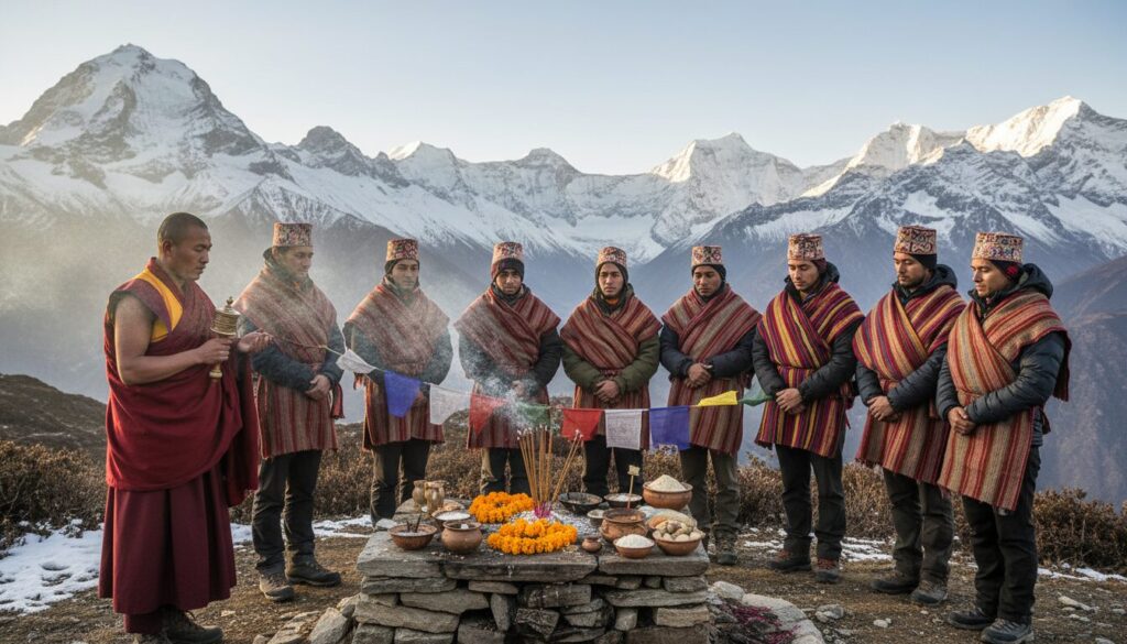 découvrez les rituels anciens pratiqués par les trekkers himalayens au népal, une tradition riche en histoire et en spiritualité au cœur des montagnes majestueuses.