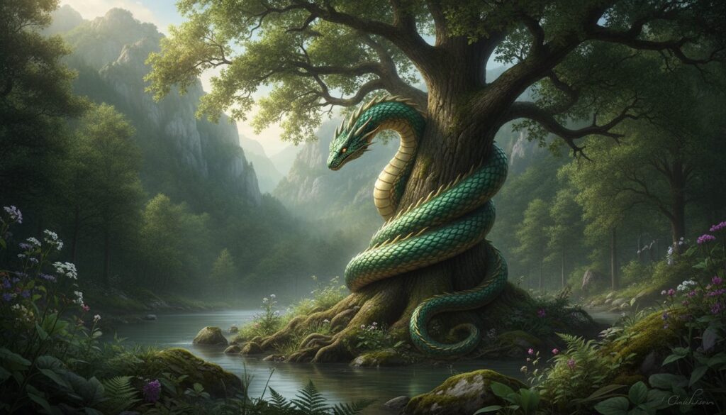 découvrez le récit ancestral de la vouivre, créature légendaire du jura, mêlant mythes et traditions locales au cœur de cette mystérieuse région.