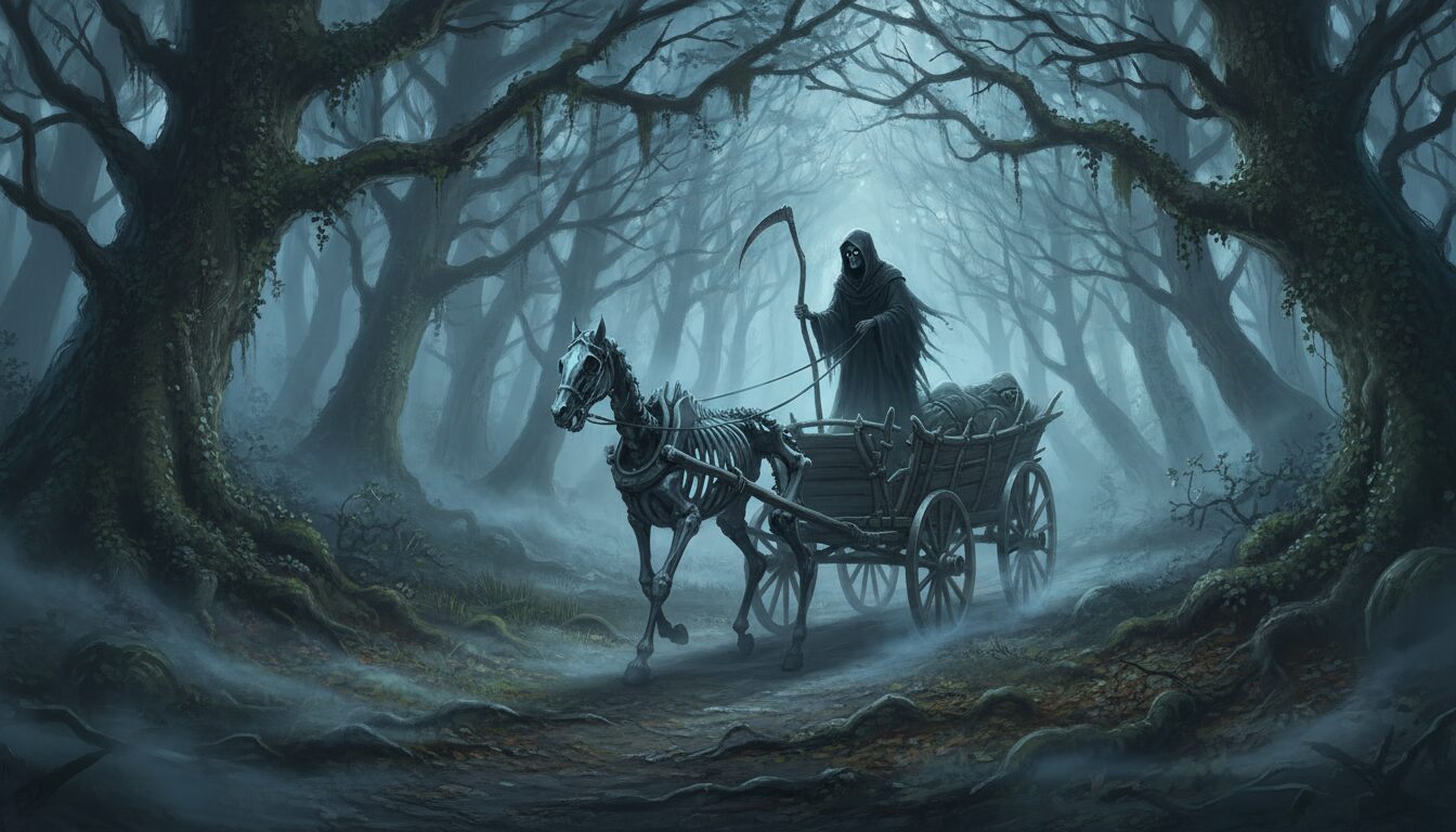 découvrez l'ankou, créature légendaire du massif armoricain, symbole mystérieux de la mort et de l'au-delà dans la culture bretonne.