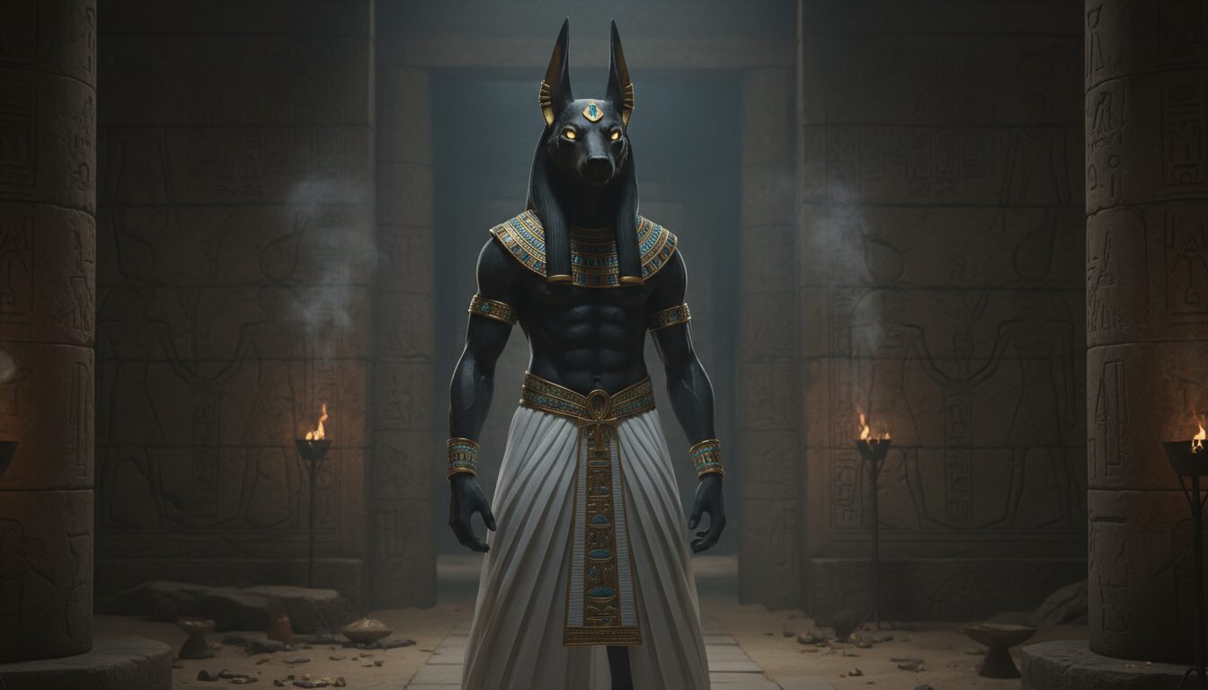 découvrez anubis, la divinité sombre de la mythologie égyptienne, gardien des mystères de l'au-delà et protecteur des morts.